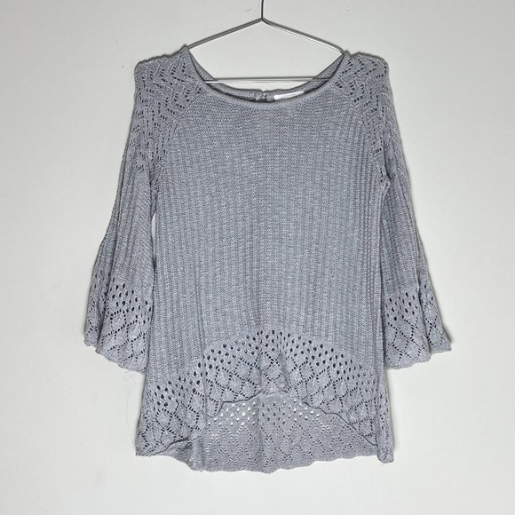 Lauren Conrad LC Flutter Sleeve Peplum Sweater - Picture 1 of 3